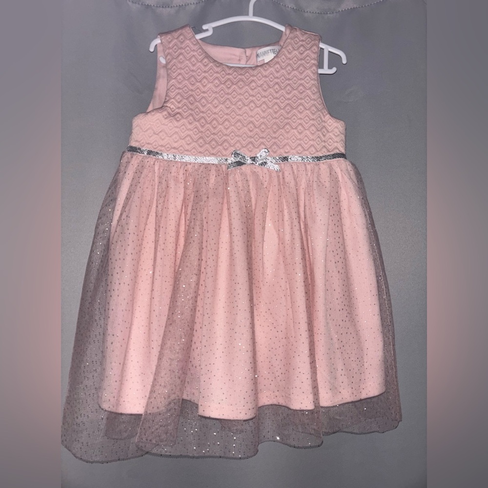 Elegant Pink Kids Dress with Silver Accents